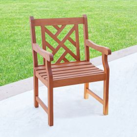 Lidwina Reddish Brown Tropical Wood Patio Armchair