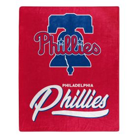 Phillies OFFICIAL MLB "Signature" Raschel Throw Blanket; 50" x 60"