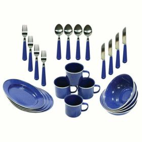 24 Piece Dinnerware Enamel Set