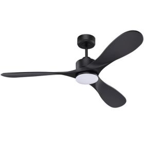 52' Smart Ceiling Fans with Lights Remote,Quiet DC Motor,Modern Black Outdoor Indoor Ceiling Fan,High CFM 6-Speed,Controlled by WIFI Alexa,APP,Dimmalb