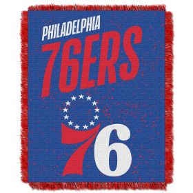 76ers OFFICIAL NBA "Headliner" Woven Jacquard Throw Blanket