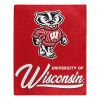 Wisconsin OFFICIAL NCAA "Signature" Raschel Throw Blanket