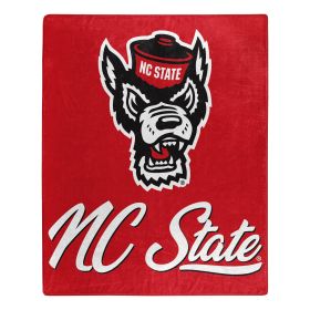 NC State OFFICIAL NCAA "Signature" Raschel Throw Blanket