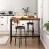 Bar Table Set with 2 Bar stools PU Soft seat with backrest