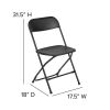 Hercules‚Ñ¢ Series Plastic Folding Chair - Black - 650LB Weight Capacity Comfortable Event Chair - Lightweight Folding Chair -