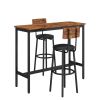 Bar Table Set with 2 Bar stools PU Soft seat with backrest