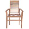 Dining Chairs 4 pcs with Anthracite Cushions Solid Teak Wood