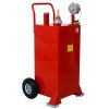 30 Gallon Gas Caddy With Wheels, Fuel Transfer Tank Gasoline Diesel Can Reversible Rotary Hand Siphon Pump, Fuel Storage Tank For Automobiles ATV Car