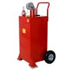 30 Gallon Gas Caddy With Wheels, Fuel Transfer Tank Gasoline Diesel Can Reversible Rotary Hand Siphon Pump, Fuel Storage Tank For Automobiles ATV Car