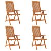 Folding Patio Chairs 4 pcs Solid Wood Eucalyptus