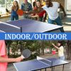 6ft Mid-Size Table Tennis Table Foldable & Portable Ping Pong Table Set for Indoor & Outdoor Games with Net, 2 Table Tennis Paddles and 3 Balls