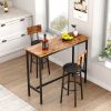 Bar Table Set with 2 Bar stools PU Soft seat with backrest