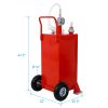 30 Gallon Gas Caddy With Wheels, Fuel Transfer Tank Gasoline Diesel Can Reversible Rotary Hand Siphon Pump, Fuel Storage Tank For Automobiles ATV Car