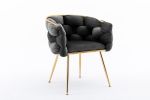 Luxury modern simple leisure velvet single sofa chair bedroom lazy person household dresser stool manicure table back chair black