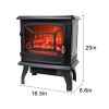 ZOKOP 17inch 1400w Freestanding Fireplace Fake Wood, Single Color, Heating Wire, A Rocker Flame Switch Button, a Rocker Heating Switch Button, a Tempe