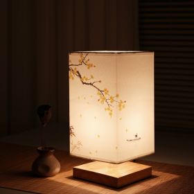 New Chinese Retro Style Bedside Night Light Warm (Option: Huangmei style-Remote control-220V US)