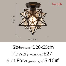 Nordic Creative Five Star Ceiling Lamp (Option: Black-Transparent cover warm light)