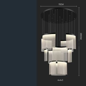 Villa Duplex Large Chandelier Living Room (Option: 11heads black-Warm light)