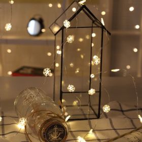 Newsoo copper line star lights LED lights flashing lights string lights star girl heart room dormitory layout decoration (Option: Snowflake-3M30-Battery)