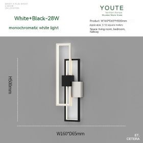 Bedroom Bedside Nordic Minimalism Wall Lamp Modern Minimalist (Option: Black 50cm White Light)