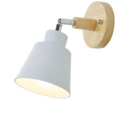 Wooden Zipper Bedside Wall Lamp (Option: White-Without switch-without light source)