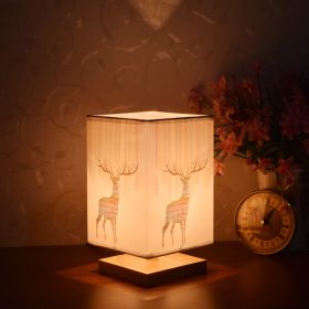 New Chinese Retro Style Bedside Night Light Warm (Option: Sika deer-Power switch button-220V US)