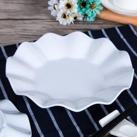 Simple Pure Color Melamine Tableware Plastic Plate (Option: White-8.5inches)