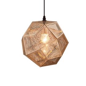 Pendant Modern Simple Grid Light Shadow Polyhedral Ball (Option: Rose Gold-25cm)