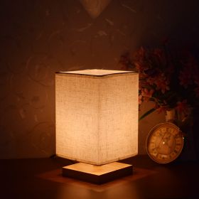 New Chinese Retro Style Bedside Night Light Warm (Option: Simple linen-Power switch button-220V US)