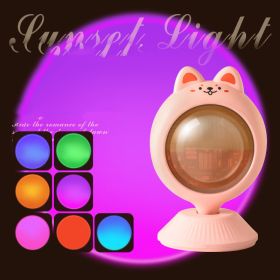 Rainbow Background Projection Small Night Light (Option: Dog colorful battery-USB)