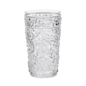 Paisley Acrylic Glasses Drinking Set of 4 Hi Ball (17oz), Plastic Drinking Glasses, BPA Free Cocktail Glasses, Drinkware Set, Drinking Water Glasses (Color: as pic)