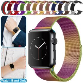 Magnetic Watch Band Replacement Milanese Bands Compatible For Apple Watch Bands 42mm Series 1 2 3 (Color: Color)