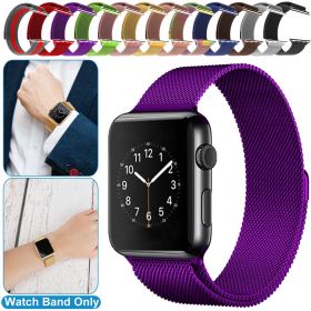 Magnetic Watch Band Replacement Milanese Bands Compatible For Apple Watch Bands 42mm Series 1 2 3 (Color: Plump)