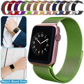 Magnetic Watch Band Replacement Milanese Bands Compatible For Apple Watch Bands 42mm Series 1 2 3 (Color: Green)