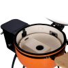 24 "Ceramic Pellet Grill with 19.6" diameter Gridiron Double Ceramic Liner 4-in-1 Smoked Roasted BBQ Pan-roasted for Outdoors Patio