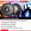 5Core 15" inch Subwoofer Replacement Loud Speaker 2000 W Sub Woofer PA DJ Audio FR 15 140 MS